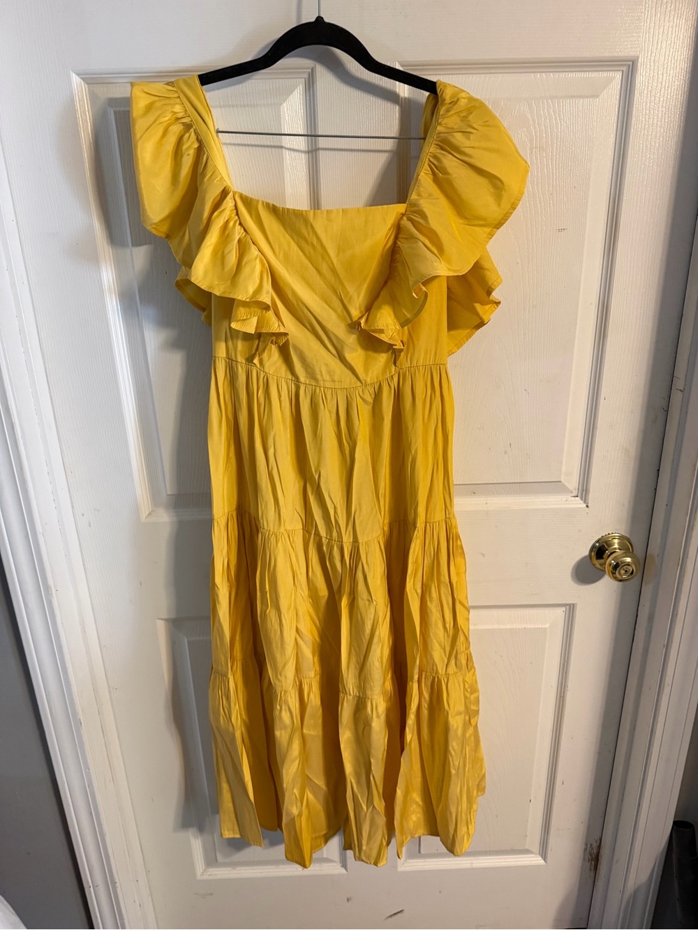 Yellow Ruffle Maxi Dress for Women